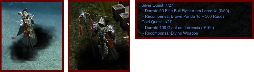 O NPC do Battle Pass e o aviso da missão atual.