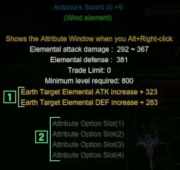 Relative Options e Attribute Slots